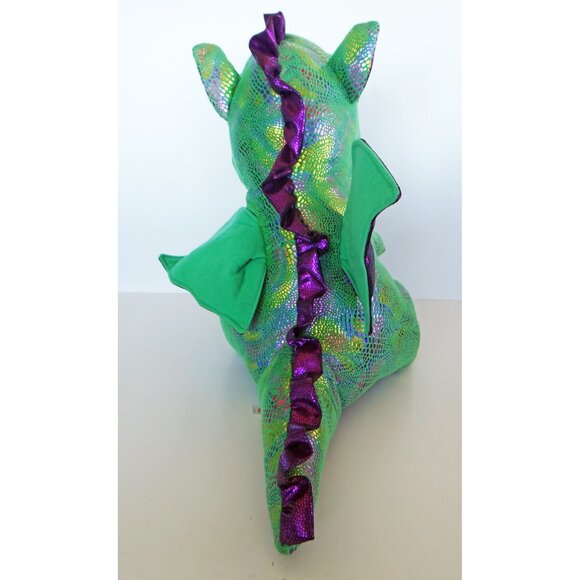 TY Cinder Green Dragon Large Plush Stuffed Animal Beanie Boo 16" - Picture 5 of 9